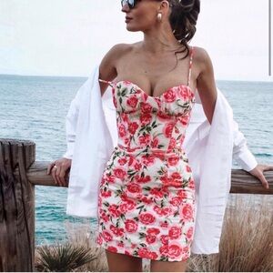 Zara corset top mini dress lined size S